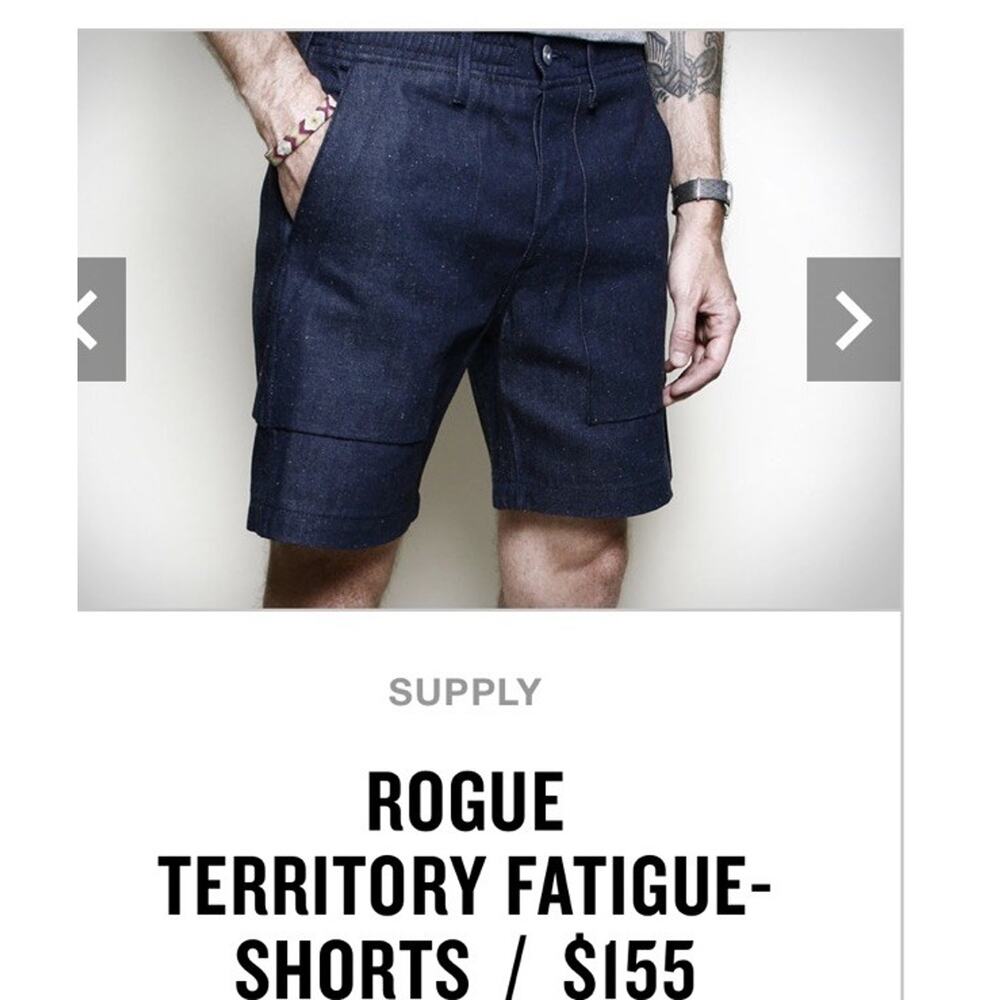 RGT Rogue Territory Fatigue Shorts 30 Cotton Denim Heritage Japan Blue - Picture 13 of 14